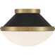 Xander 1 Light 12.25 inch Vibrant Gold and Matte Black Flush Mount Ceiling Light