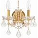 Filmore Sconce Wall Light in Clear Hand Cut, Antique Gold
