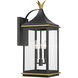 Simpson Wall Sconce Wall Light in Matte Black and Textured Gold