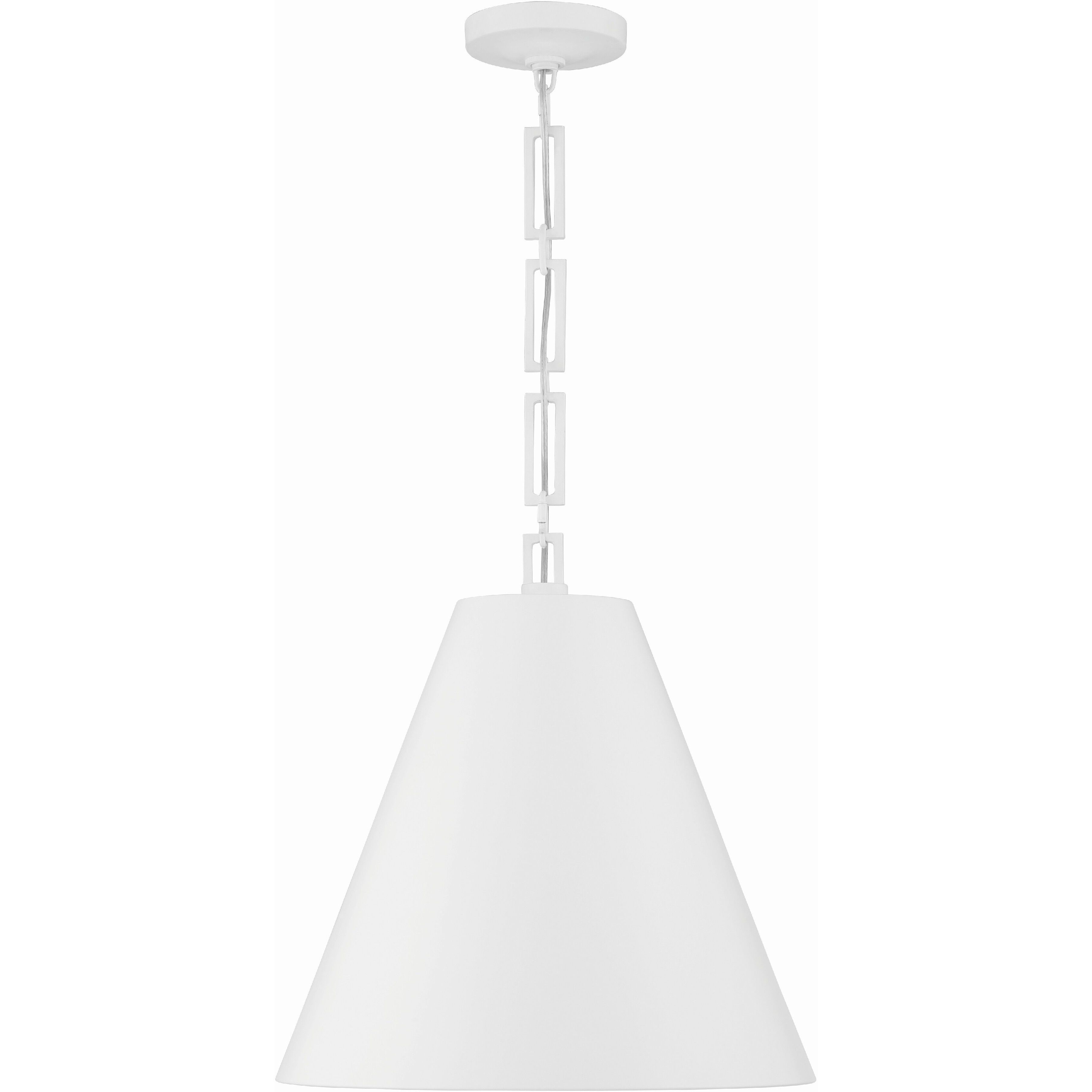 Alston Pendant Ceiling Light in Matte White and Antique Gold
