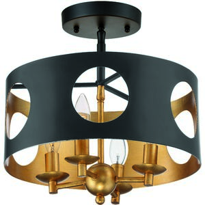 Odelle 4 Light 14.00 inch Semi-Flush Mount
