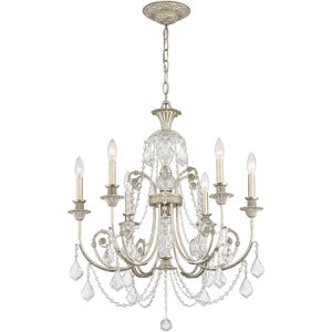 Regis 6 Light 26 inch Olde Silver Chandelier Ceiling Light in Clear Hand Cut
