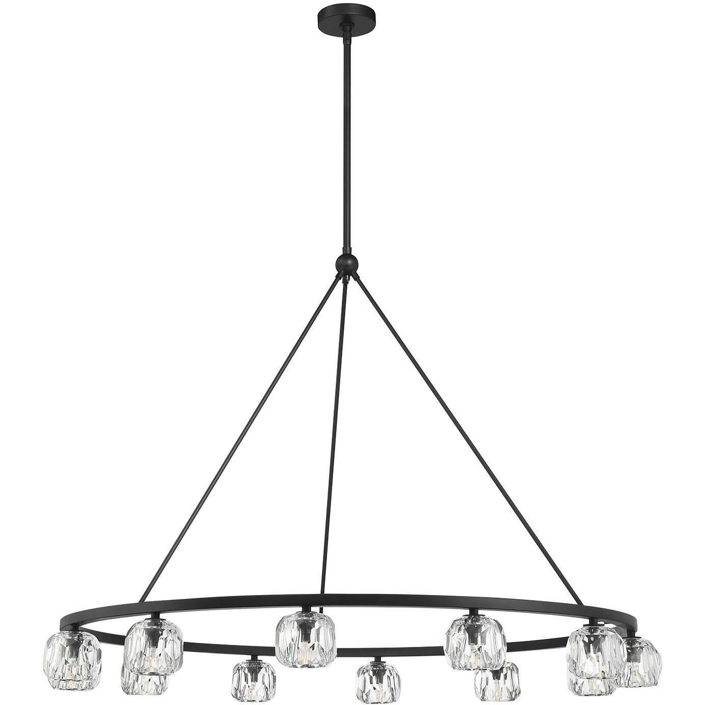 Aragon 12 Light 48 inch Matte Black Chandelier Ceiling Light