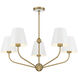 Xavier 5 Light 28 inch Vibrant Gold Chandelier Ceiling Light in Vibrant Gold and White