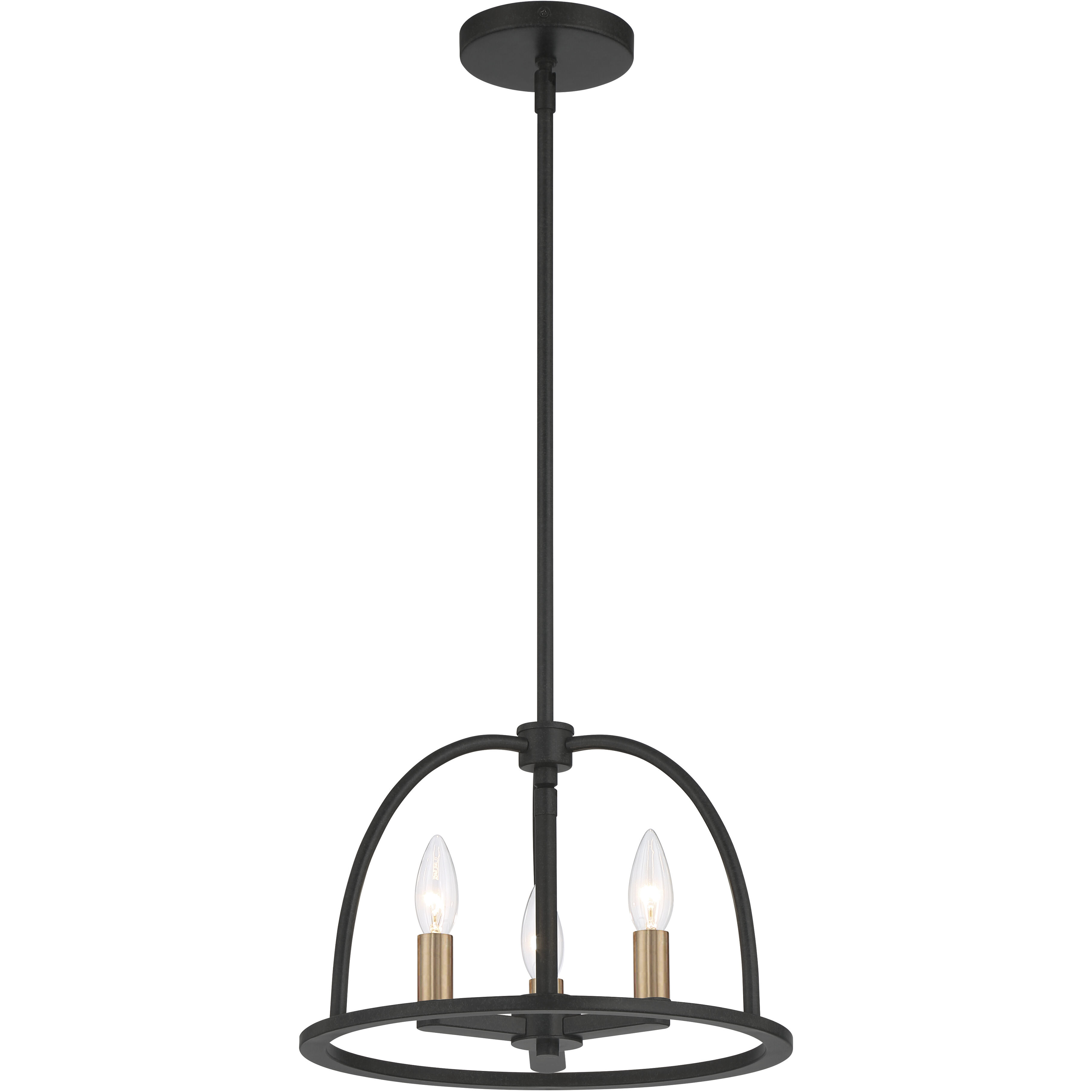 Abbott 3 Light 13.75 inch Black Mini Chandelier Ceiling Light