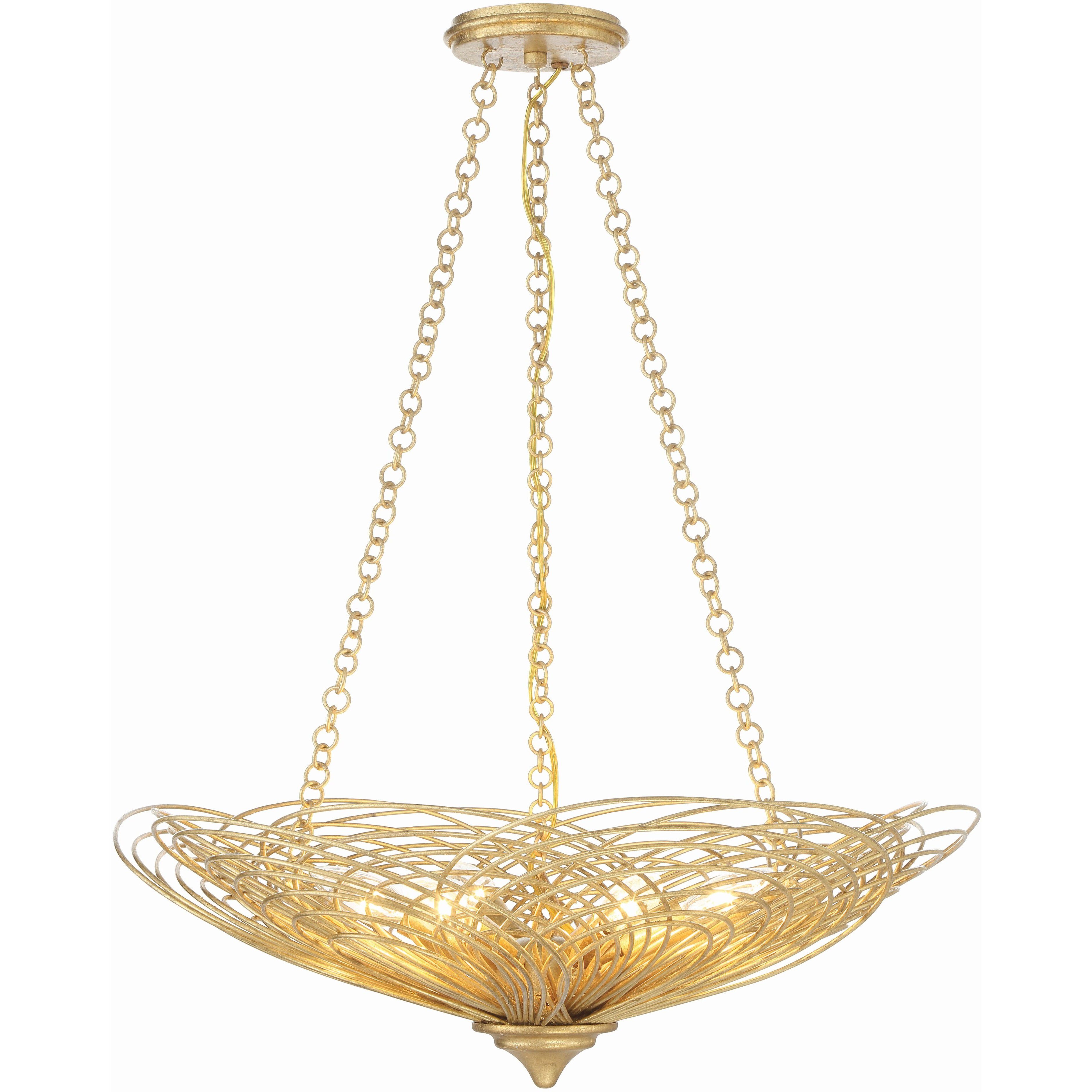 Doral 6 Light 24 inch Renaissance Gold Chandelier Ceiling Light