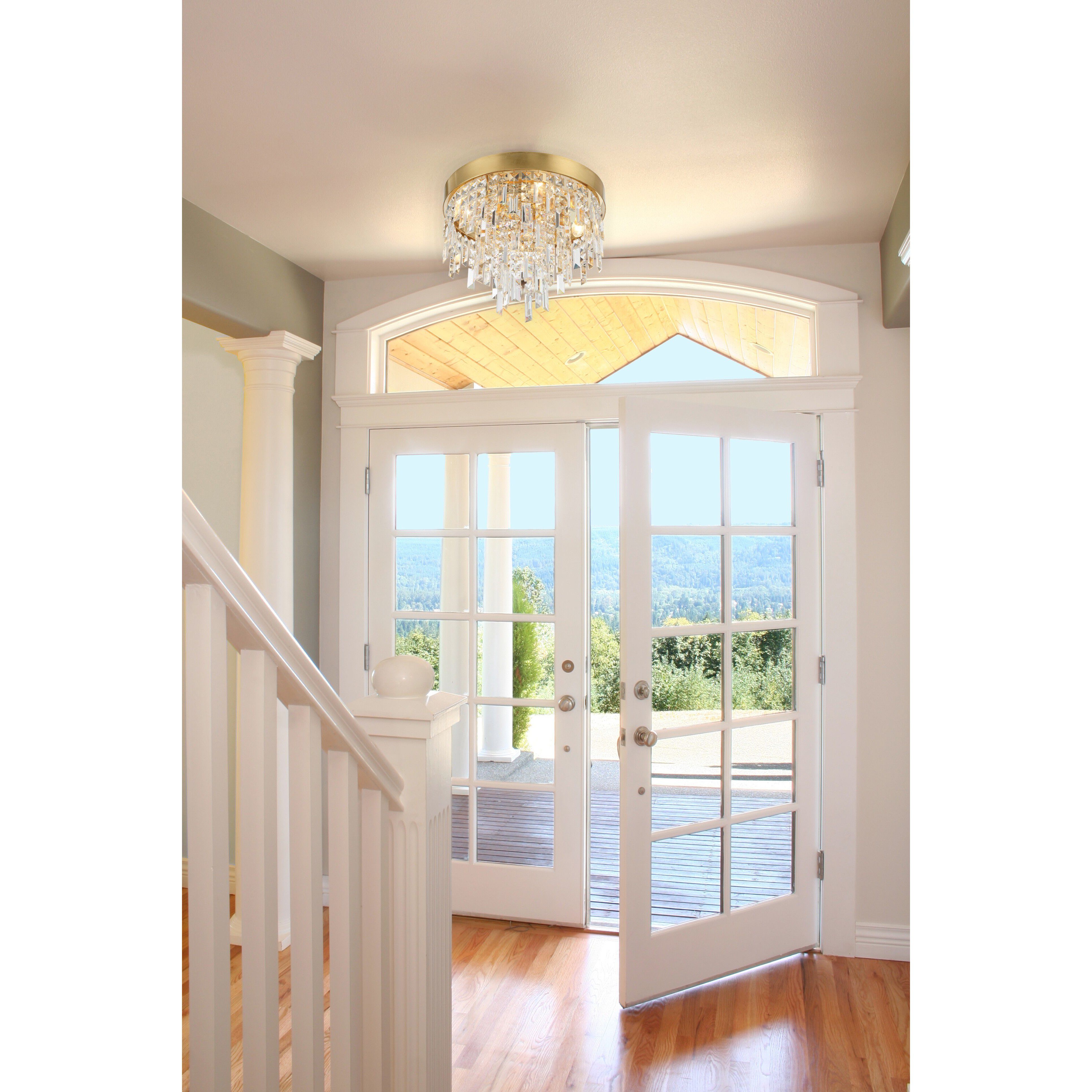 Winfield 4 Light 16 inch Antique Gold Flush Ceiling Light