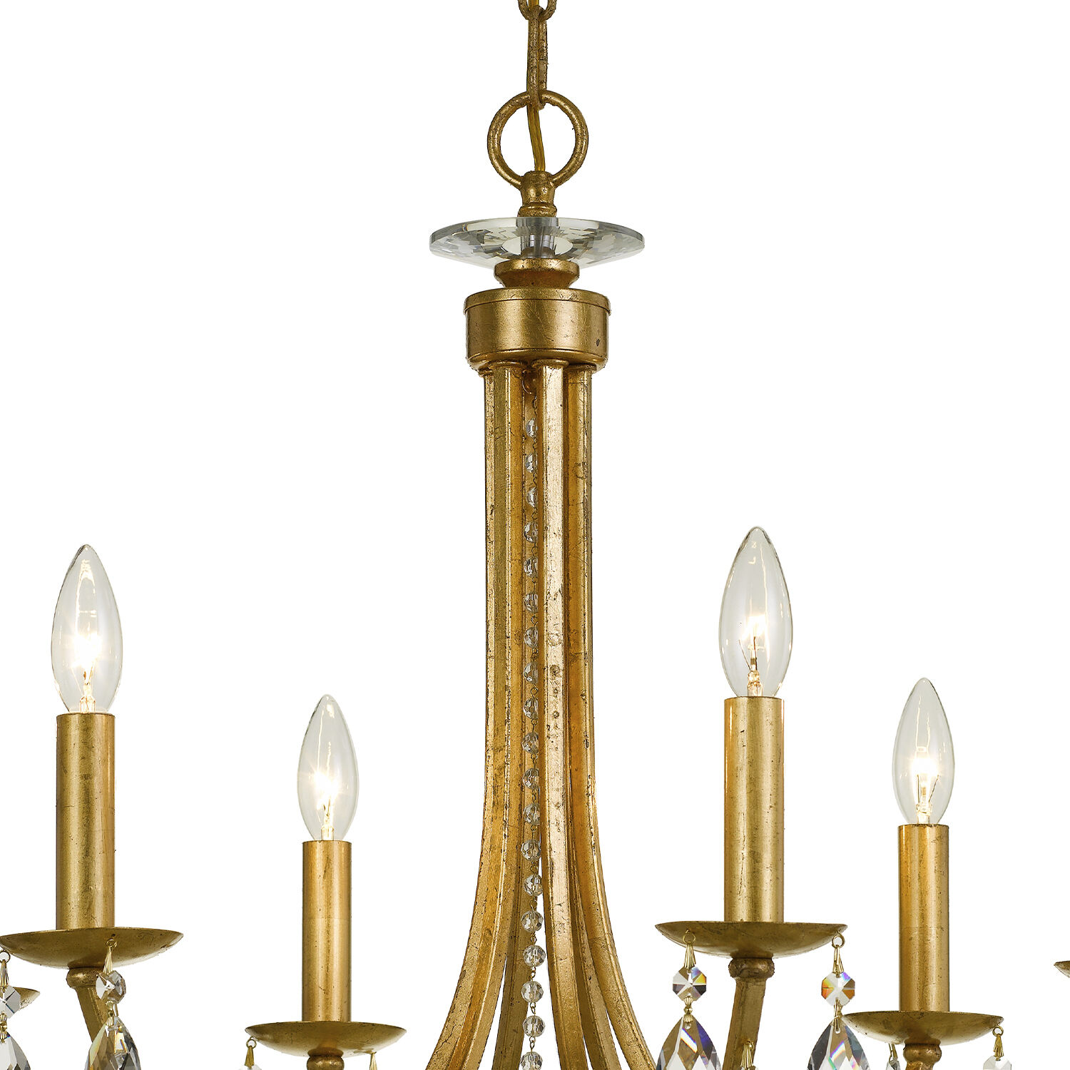 Bridgehampton 6 Light 26 inch Antique Gold Chandelier Ceiling Light in Clear Swarovski Strass