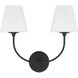 Sylvan Bath Wall Light in Black Forged