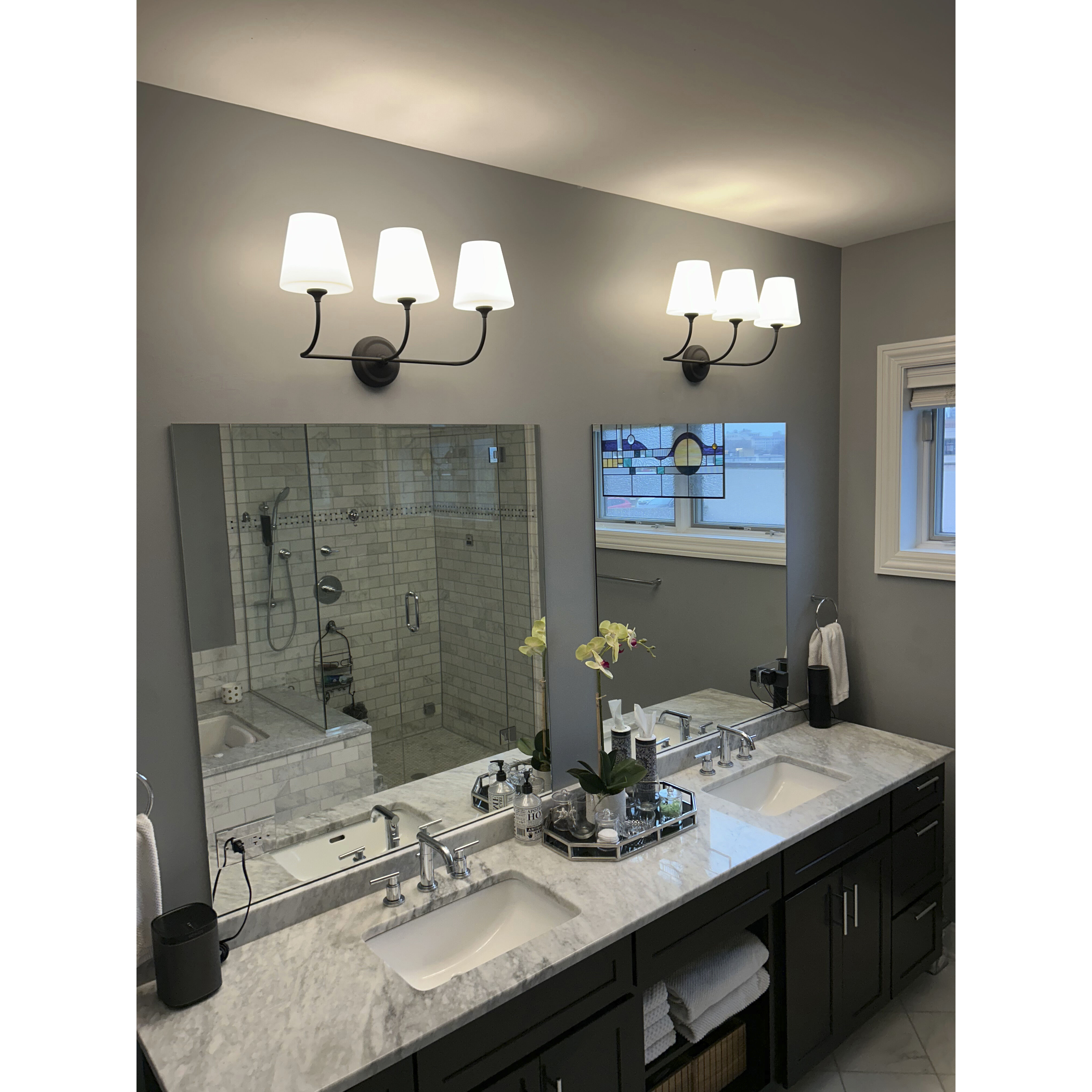 Sylvan Bath Vanity Light Wall Light in Black Forged