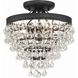 Calypso 3 Light 13 inch Matte Black Semi Flush Ceiling Light