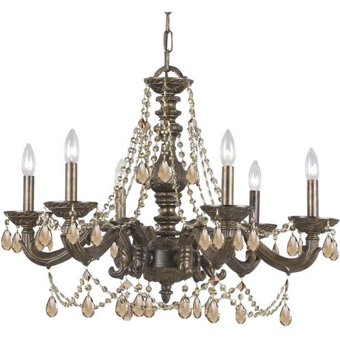 Paris Market 6 Light 28 inch Venetian Bronze Chandelier Ceiling Light in Golden Teak Hand Cut