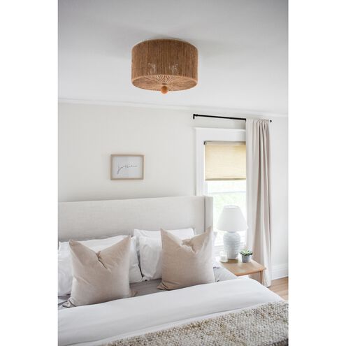 Jessa 3 Light 16 inch Burnished Silver Flush Ceiling Light