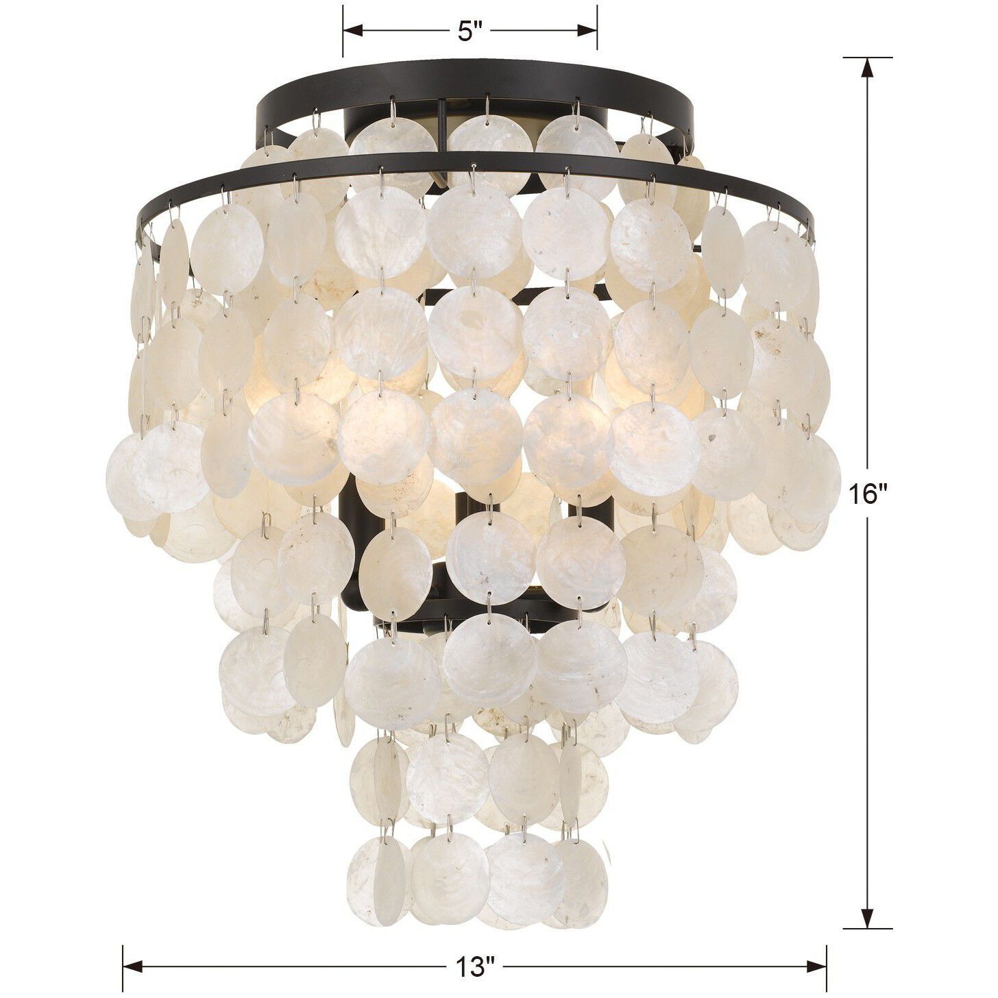 Brielle 3 Light 13 inch Dark Bronze Flush Ceiling Light