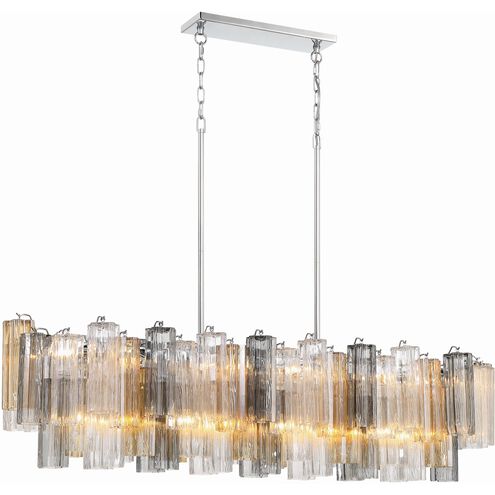 Addis 14 Light 51.75 inch Polished Chrome Chandelier Ceiling Light in Tronchi Glass Autumn