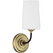 Niles Bath Sconce Wall Light in Black Forged and Modern Gold