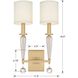 Paxton 2 Light 11.5 inch Aged Brass Sconce Wall Light