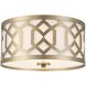 Jennings 3 Light 16.25 inch Aged Brass Flush Ceiling Light
