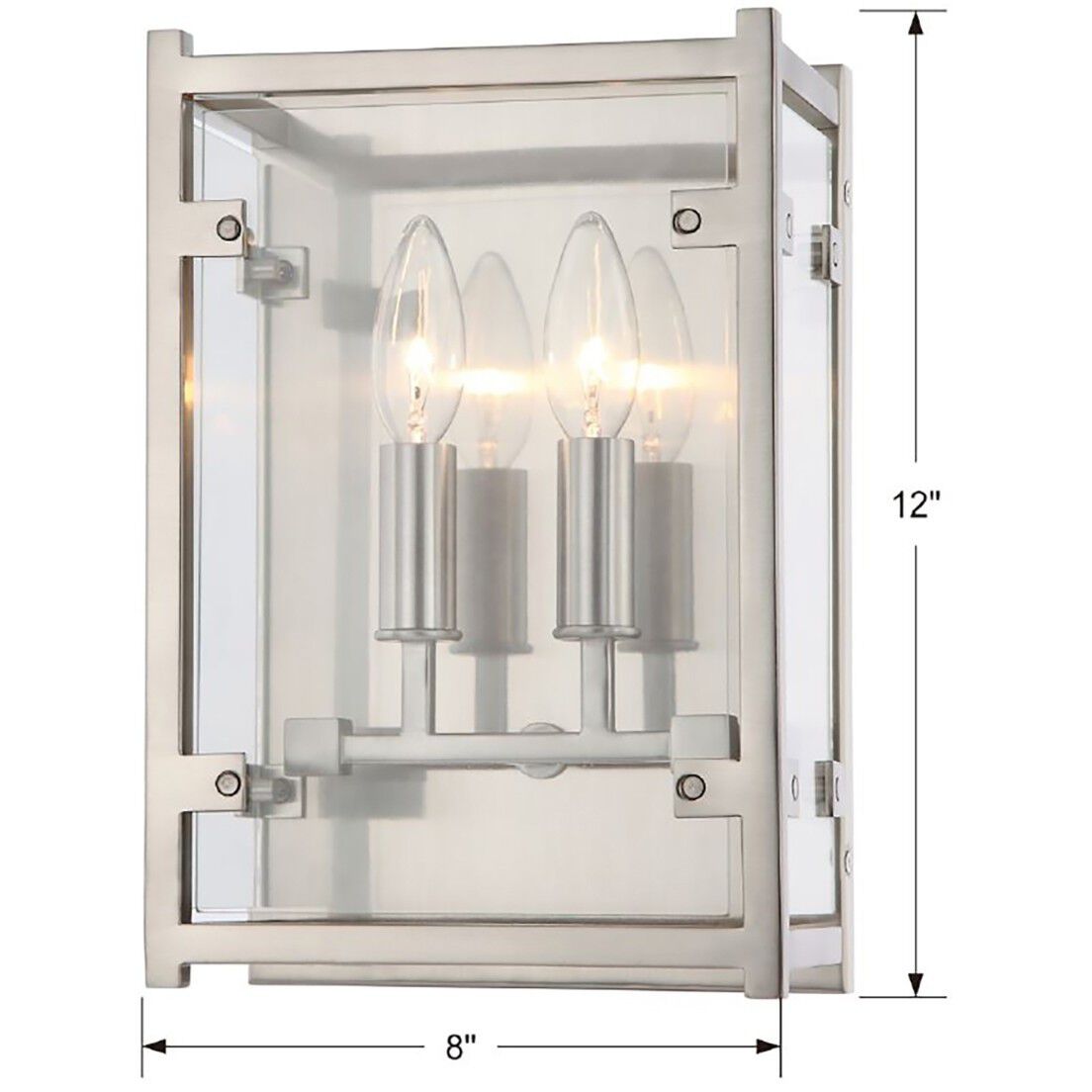 Danbury 2 Light 8 inch Brushed Nickel Sconce Wall Light