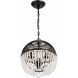 Duval 3 Light 12 inch Matte Black Mini Chandelier Ceiling Light