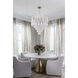 Ollie 21 Light 33.25 inch Aged Brass Chandelier Ceiling Light in Sand Glass Clear