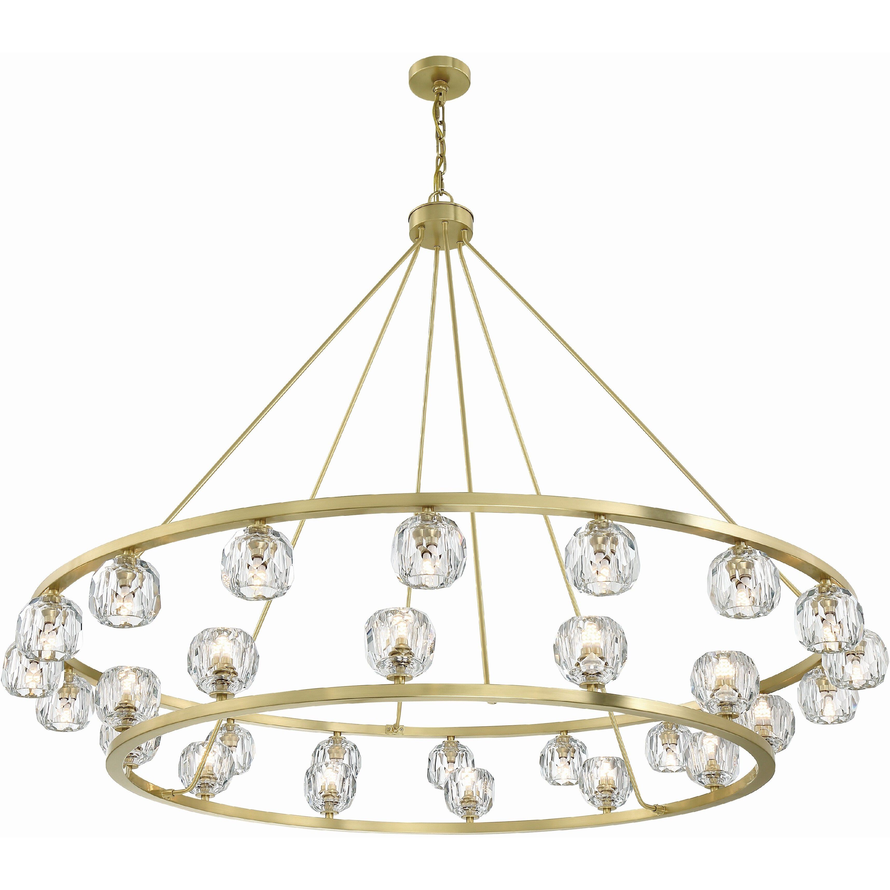 Aragon 30 Light 60 inch Soft Brass Chandelier Ceiling Light