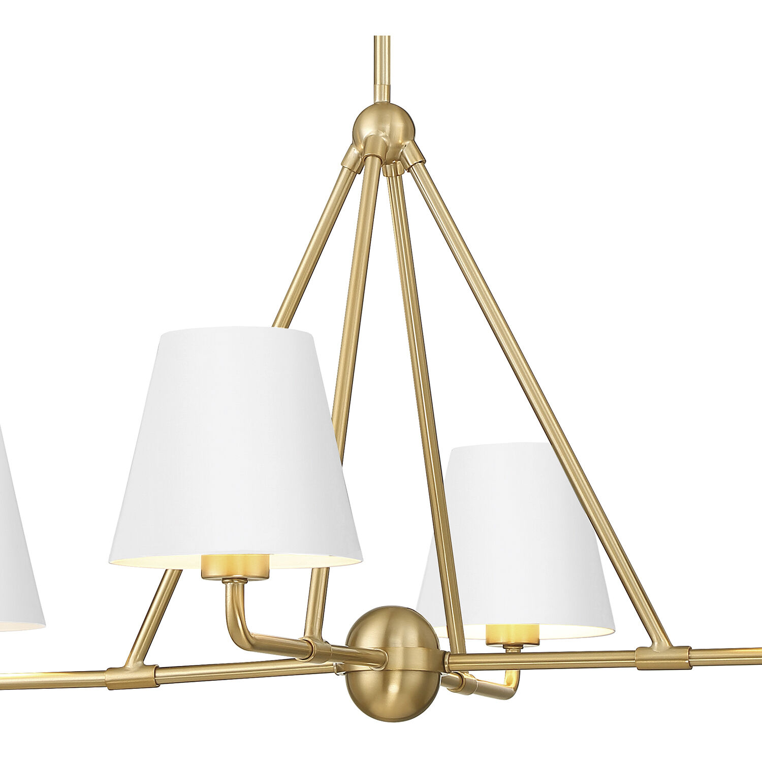 Xavier 4 Light 31.75 inch Vibrant Gold Chandelier Ceiling Light in Vibrant Gold and White