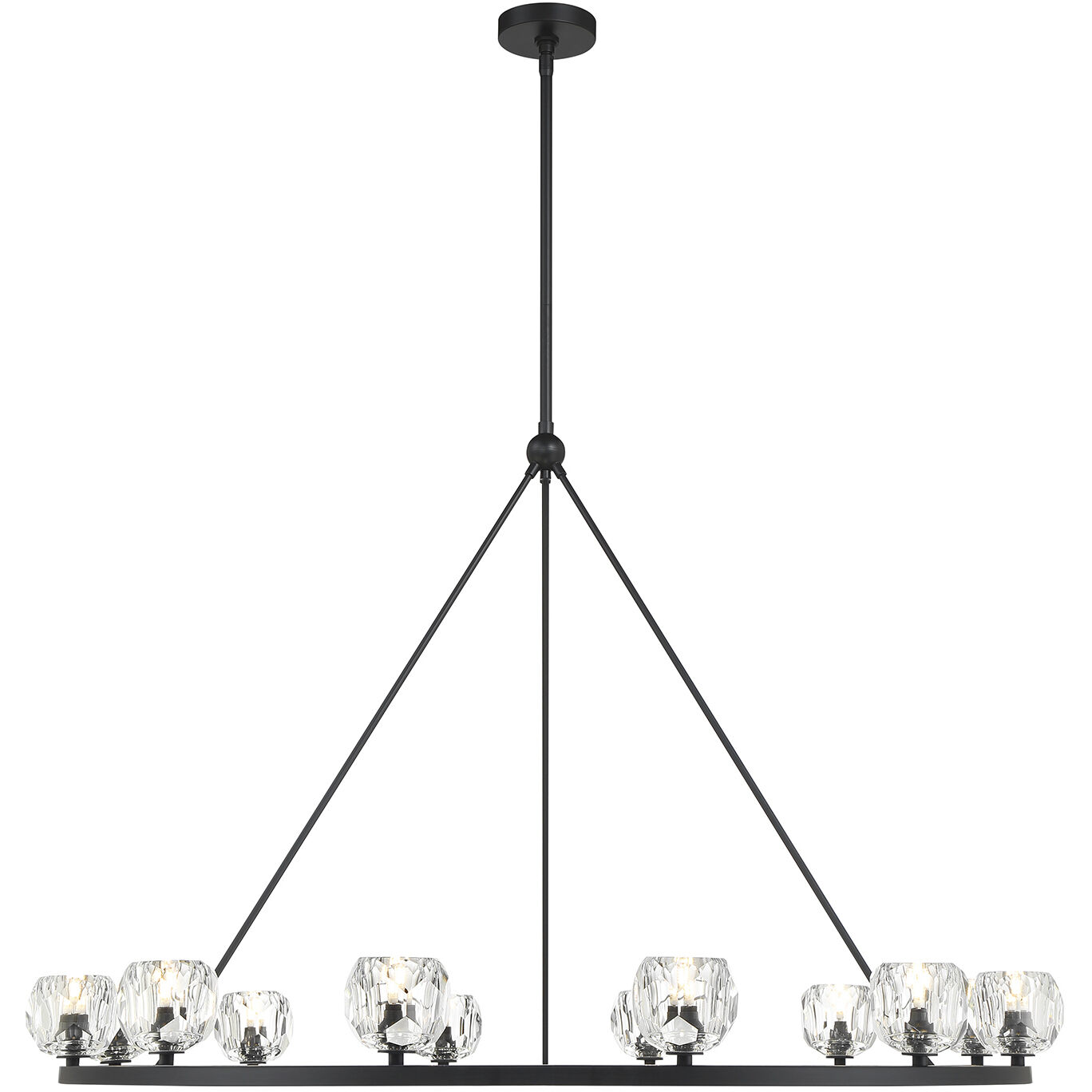 Aragon 12 Light 48 inch Matte Black Chandelier Ceiling Light