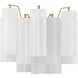 Addis Sconce Wall Light in Aged Brass, Tronchi Glass White