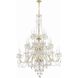 Traditional Crystal 25 Light 45 inch Polished Brass Chandelier Ceiling Light