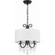 Othello 3 Light 14 inch Matte Black Mini Chandelier Ceiling Light in Clear Hand Cut