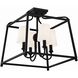 Sylvan 4 Light 16 inch Black Forged Semi Flush Ceiling Light
