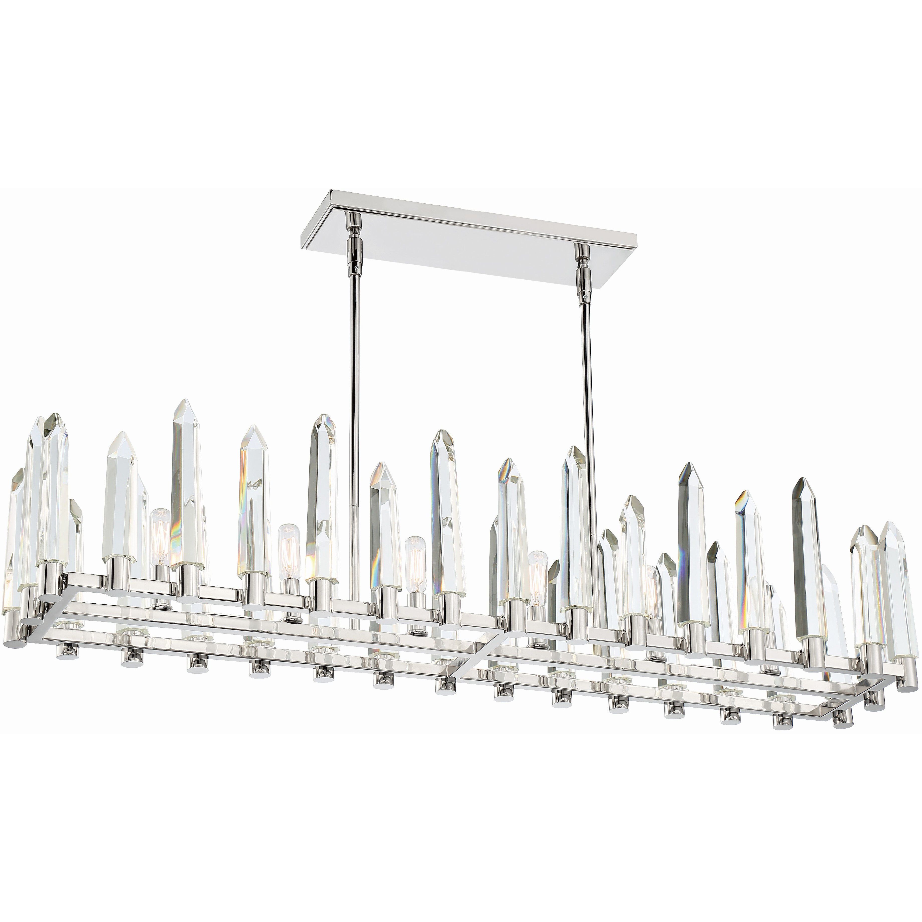 Watson 6 Light 42 inch Polished Nickel Linear Chandelier Ceiling Light