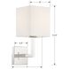 Chatham 1 Light 6 inch Polished Nickel Sconce Wall Light