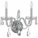 Traditional Crystal Sconce Wall Light in Clear Hand Cut, Polished Chrome