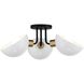 Gigi 3 Light 22.75 inch Black/Aged Brass Semi Flush Ceiling Light
