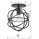 Solaris 1 Light 9 inch Black Semi Flush Ceiling Light