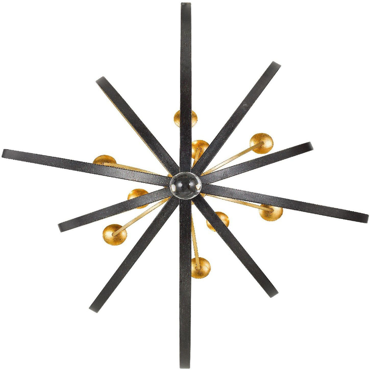 Luna 9 Light 48 inch English Bronze and Antique Gold Chandelier Ceiling Light