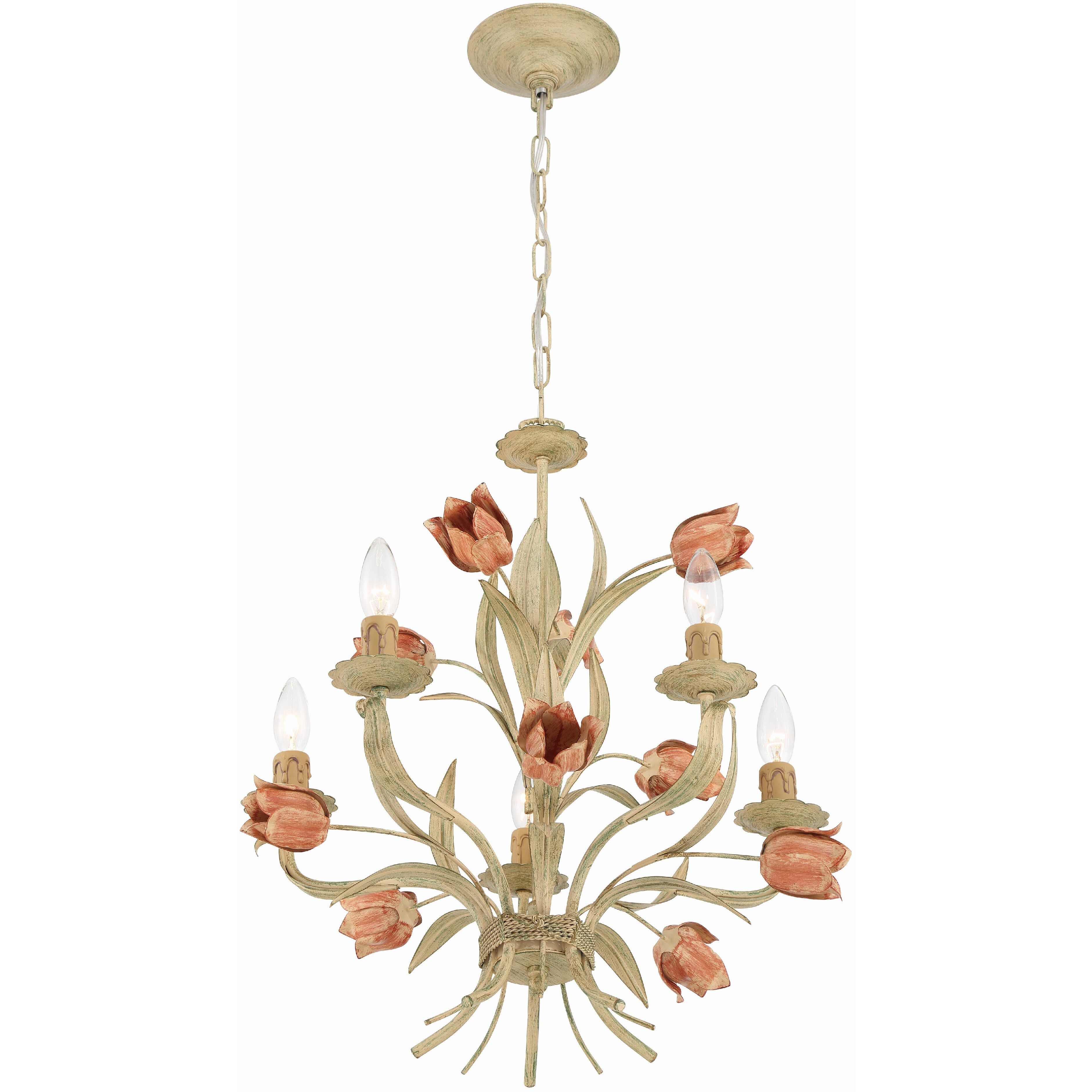 Southport 5 Light 20 inch Sage Rose Chandelier Ceiling Light