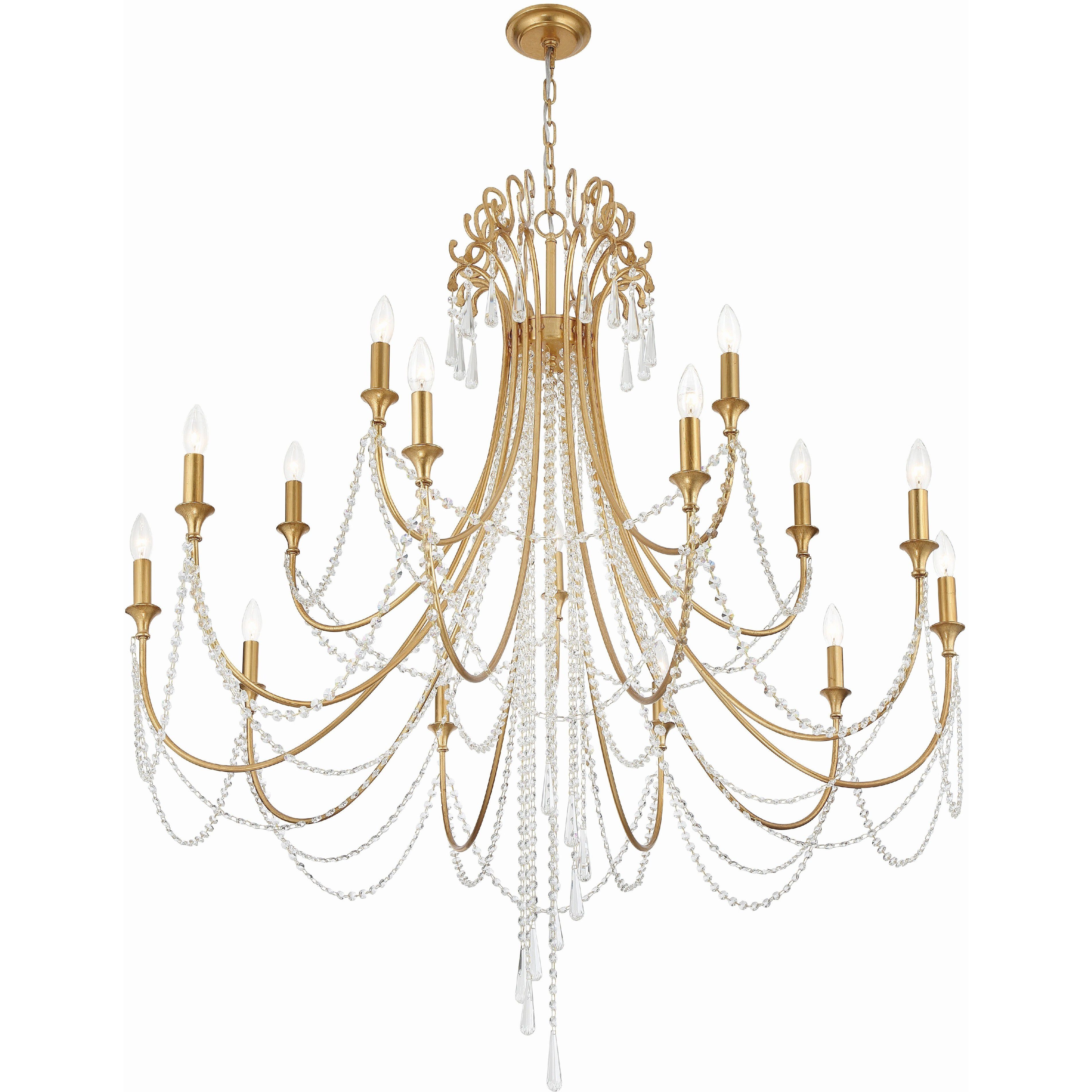 Arcadia 15 Light 46.25 inch Antique Gold Chandelier Ceiling Light