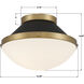 Xander 1 Light 12.25 inch Vibrant Gold and Matte Black Flush Mount Ceiling Light
