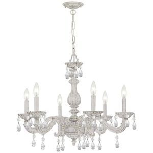 Paris Market 6 Light 28 inch Antique White Chandelier Ceiling Light in Clear Hand Cut