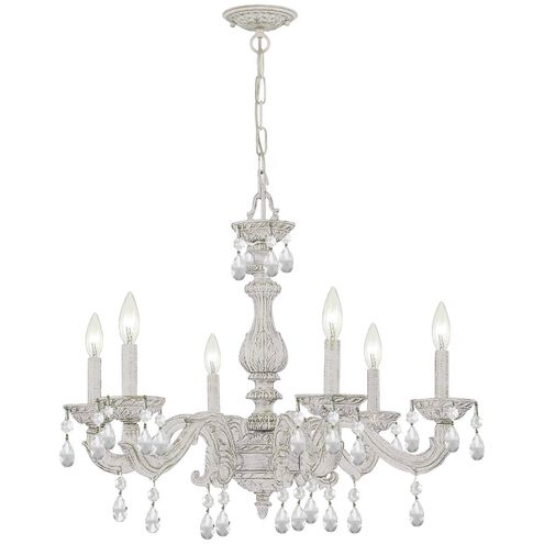 Paris Market 6 Light 28 inch Antique White Chandelier Ceiling Light in Clear Hand Cut