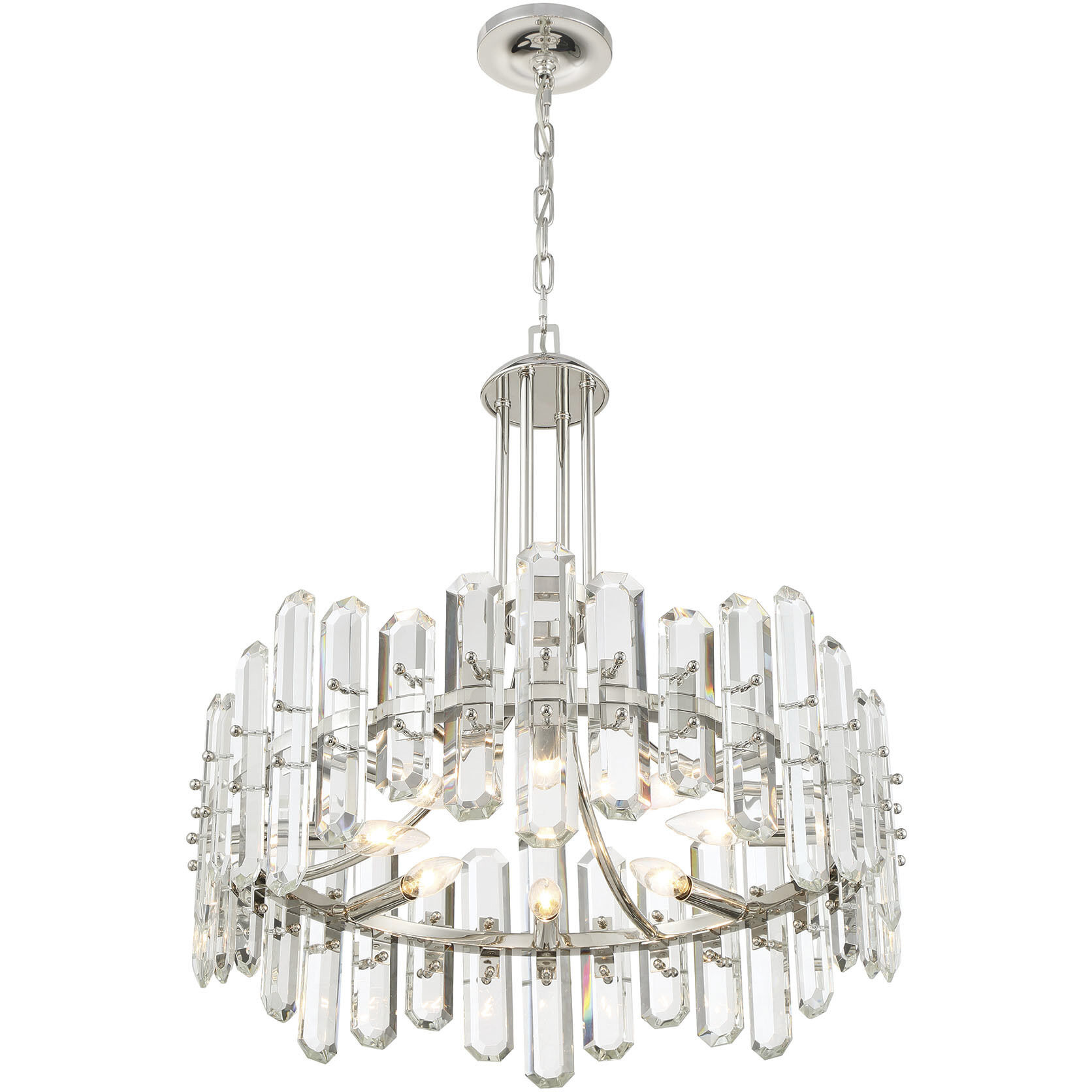 Bolton 8 Light 24.75 inch Polished Nickel Chandelier Ceiling Light
