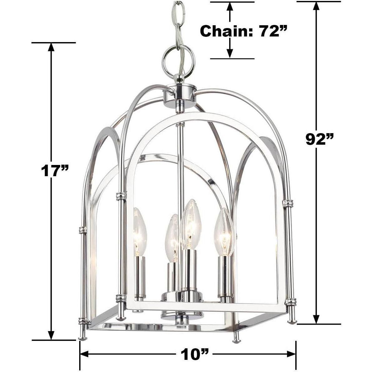 Kai 4 Light 10 inch Polished Chrome Pendant Ceiling Light
