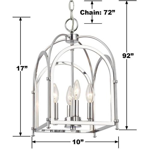 Kai 4 Light 10 inch Polished Chrome Pendant Ceiling Light