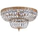 Waltham 6 Light 24 inch Olde Brass Flush Ceiling Light in Clear Hand Cut