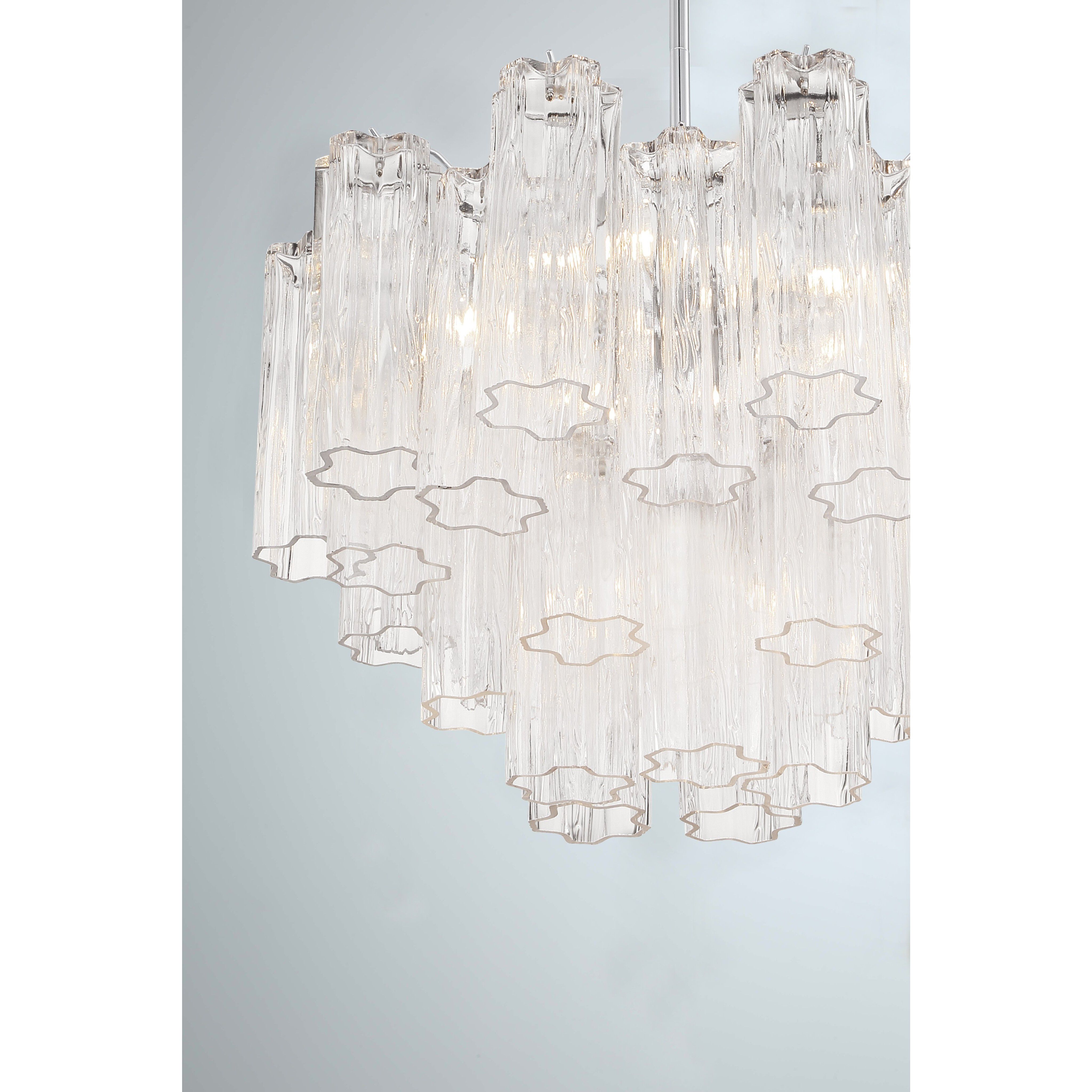 Addis 6 Light 19.75 inch Polished Chrome Chandelier Ceiling Light in Tronchi Glass Clear