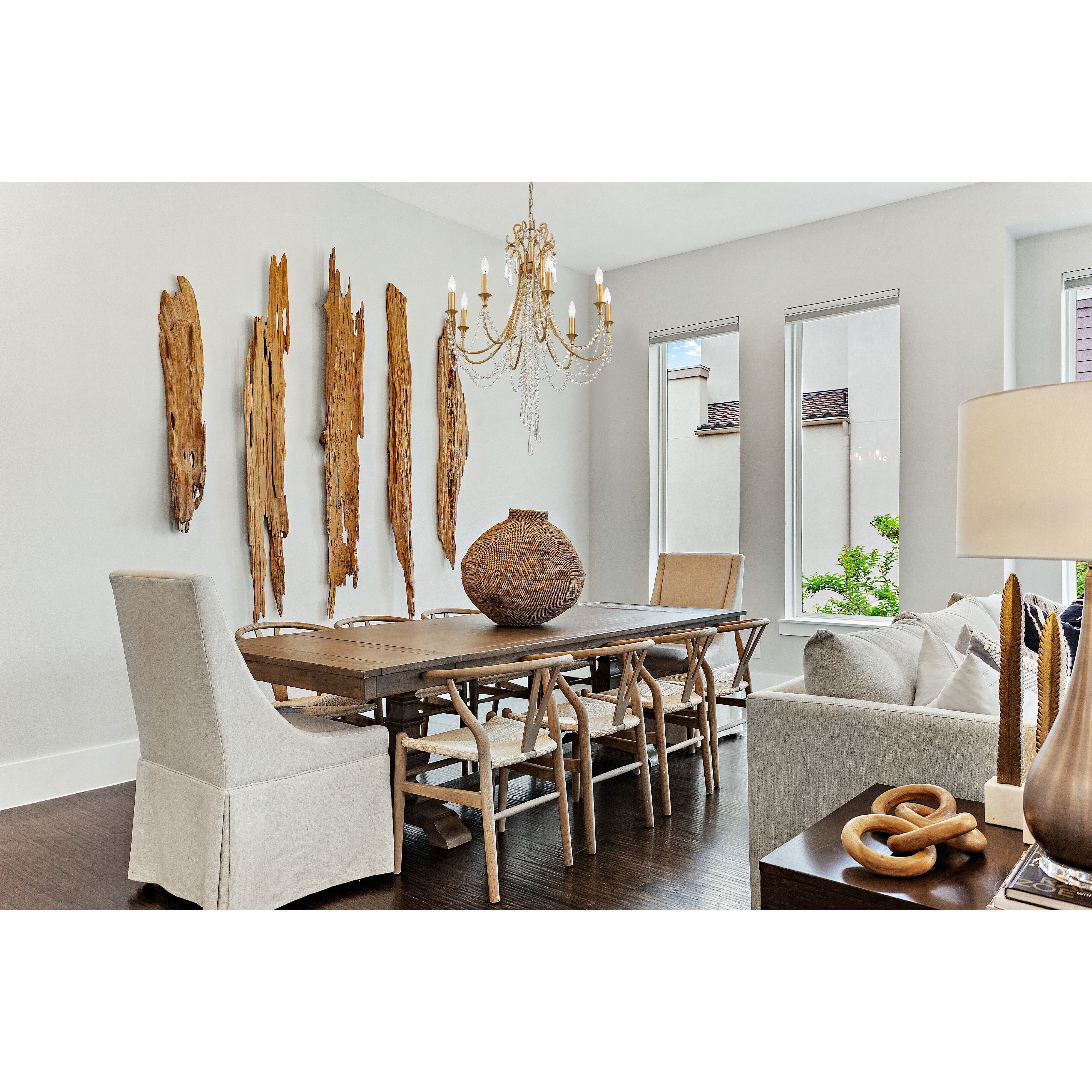 Arcadia 8 Light 26.75 inch Antique Gold Chandelier Ceiling Light