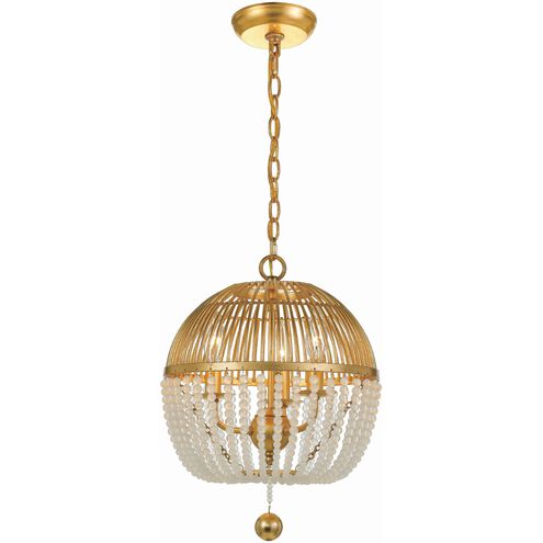 Duval 3 Light 12 inch Antique Gold Chandelier Ceiling Light